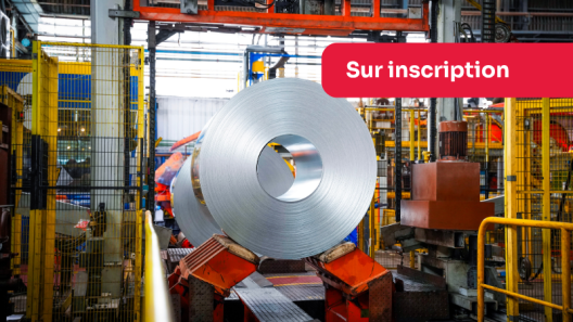 Une bobine d'acier galvanisé sur notre ligne de production de Flémalle