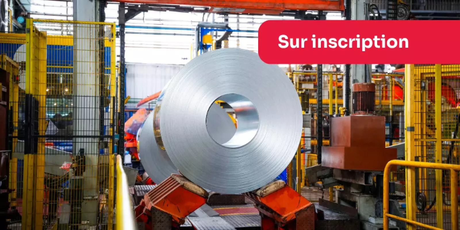 Une bobine d'acier galvanisé sur notre ligne de production de Flémalle
